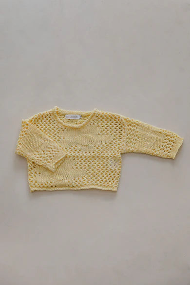 Belle & Sun Crochet Pullover | Citrus