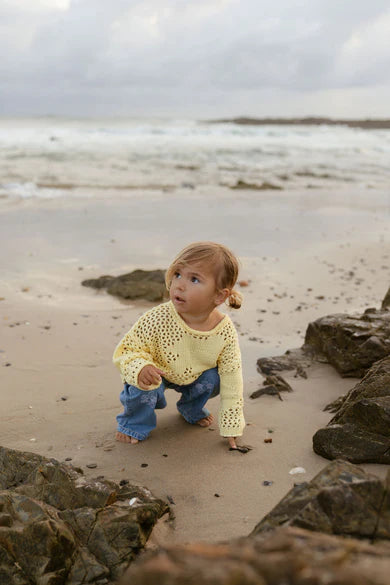 Belle & Sun Crochet Pullover | Citrus