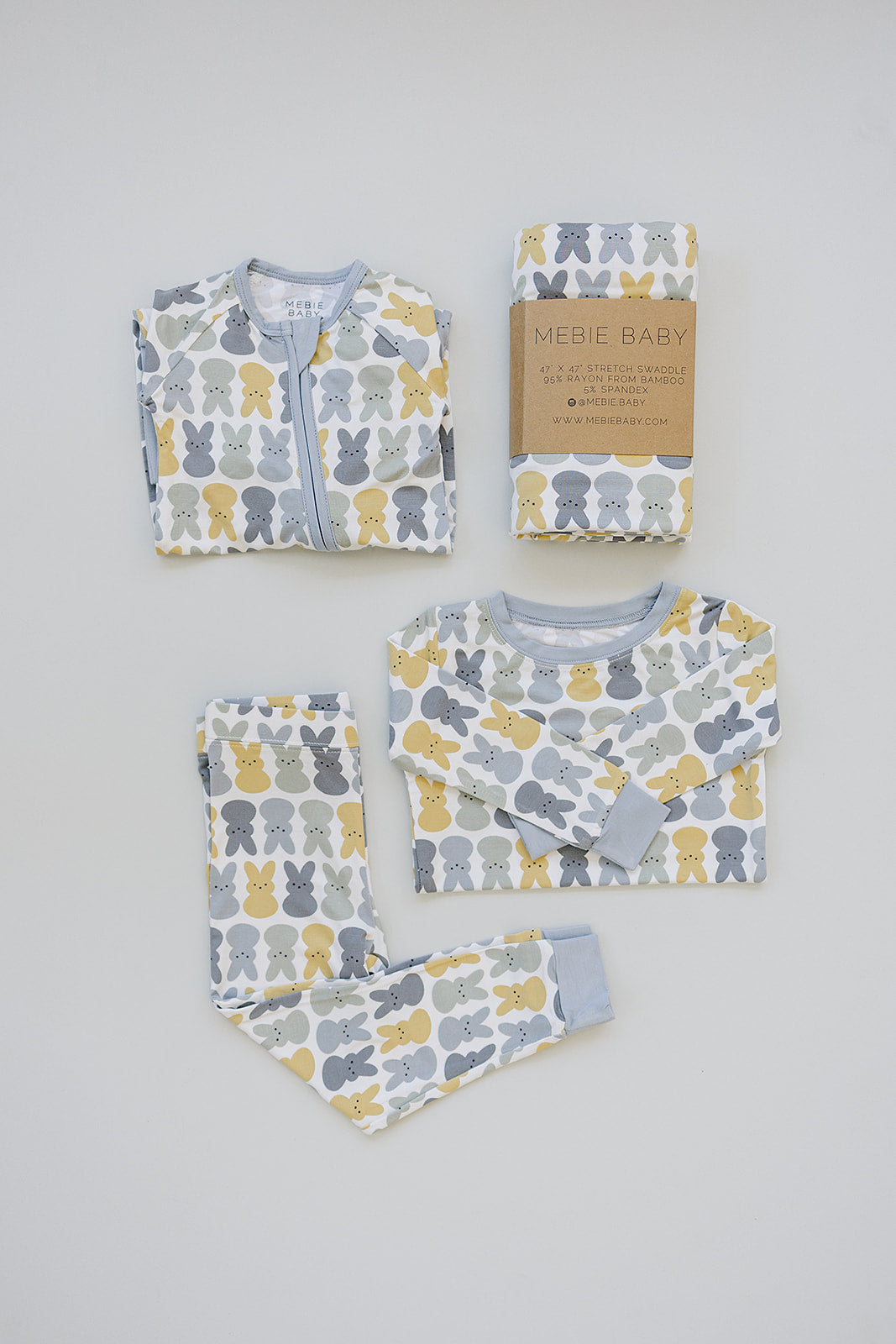 Dusty Blue Peep Bamboo Zipper