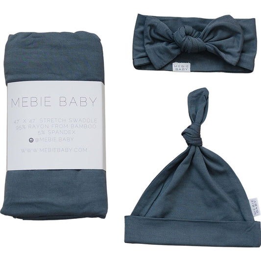 Mebie Baby | Charcoal Bamboo Hat OR Head Wrap Set