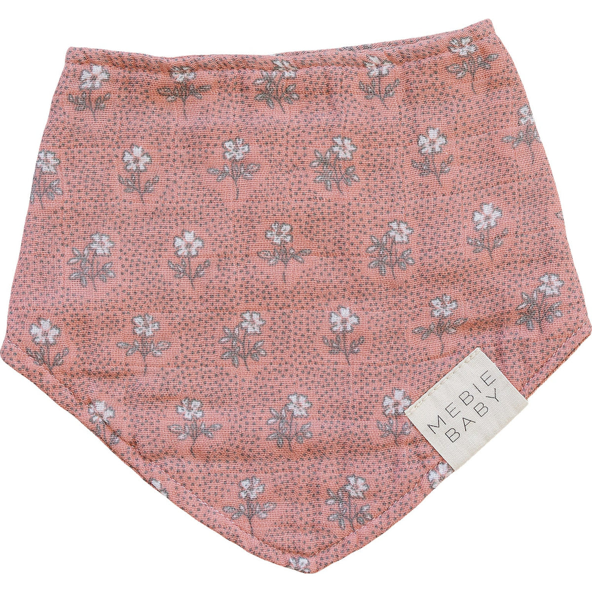 Vintage Pink Floral Classic Muslin Bib