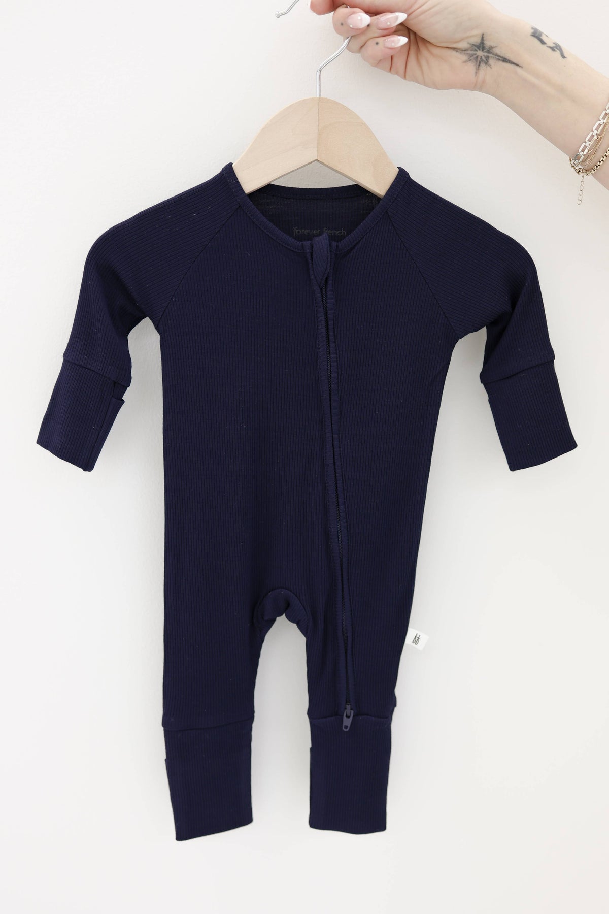 Bamboo Zip Pajamas | Blueberry Ribbed