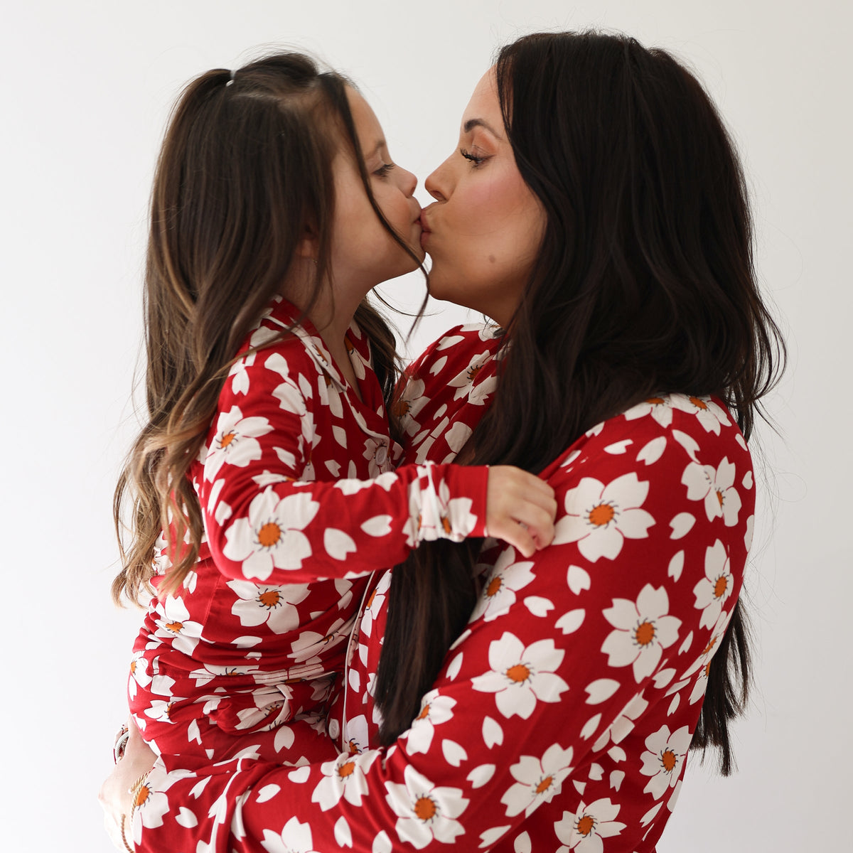 Women's Bamboo Button Up Lounge Set | Cherry Blossoms