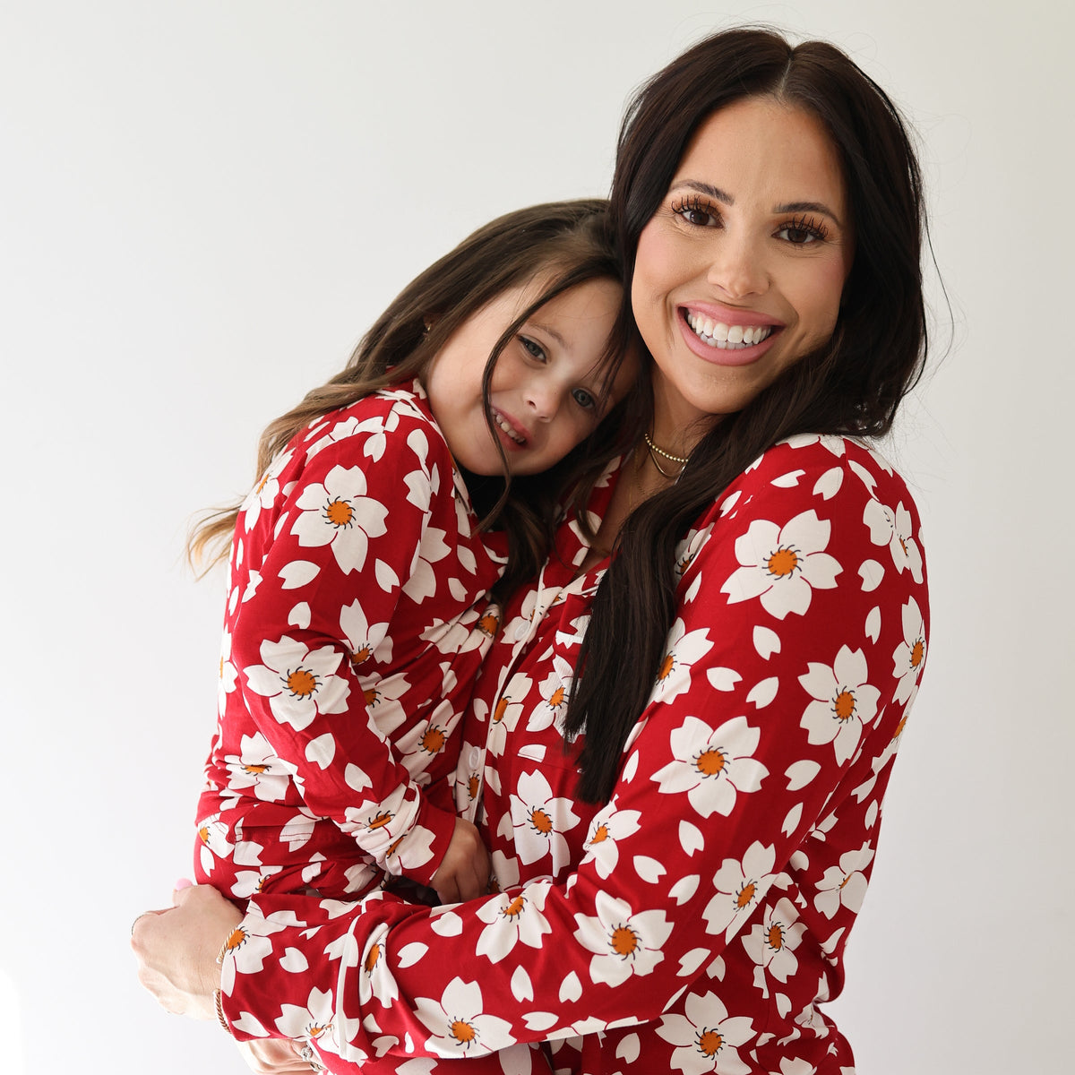 Women's Bamboo Button Up Lounge Set | Cherry Blossoms